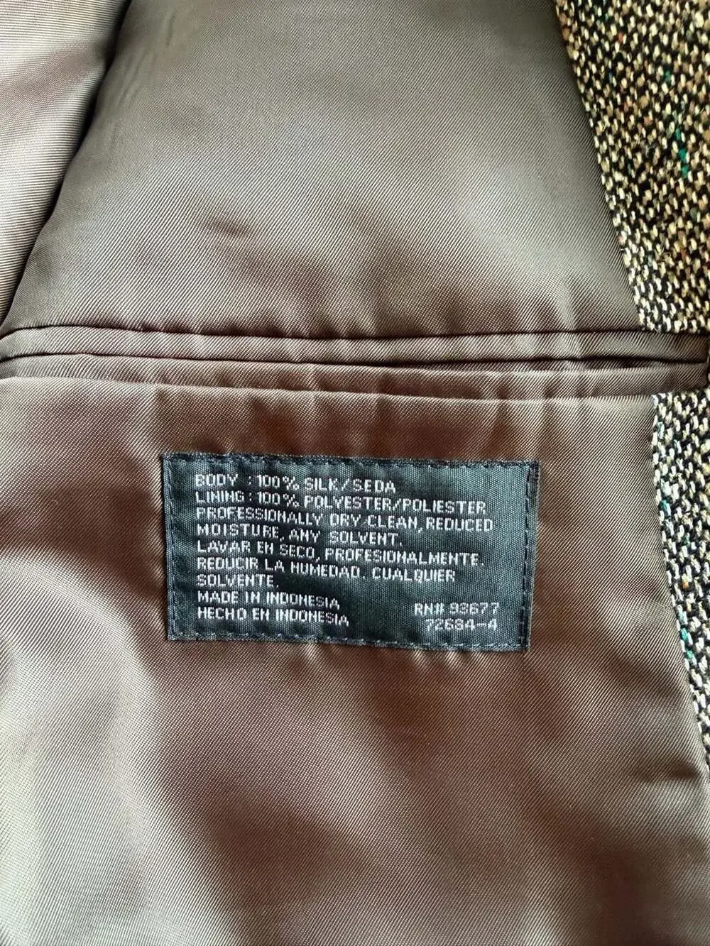 Vintage 100% Silk Herringbone Textured Men's Sport Coat Blazer Quiet Luxury